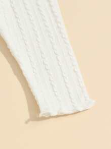 嬰兒3入組條紋針織木耳邊緊身打底褲