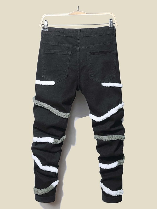 manfinity-emrg-hombres-jeans-ajustados-algod-n-de-peluche-cuerda