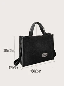 Patch Detail Square Bag - Black - View 2