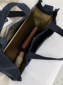 Patch Detail Square Bag - Black - View 3