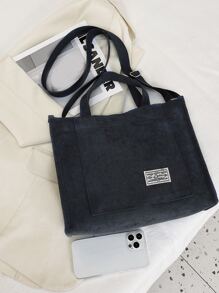 Patch Detail Square Bag - Black - View 6