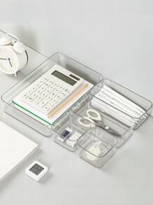 Máy Tính Đa Năng Nhựa Để Bàn Hộp Bảo Quản Rõ Ràng Bàn Tổ Chức Cho Trường Văn Phòng Phẩm, Vật Dụng Văn Phòng, Dụng Cụ Chăm Sóc Da - Trong sáng - Xem 1