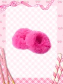 ROMWE Kawaii 2 chiếc dây buộc tóc mềm mại ValentinesScrunchiesscrunchy Dây buộc tóc - Màu Hồng Tươi - Xem 3