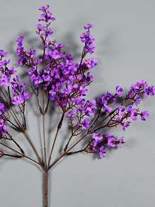 MEHELANY 8支紫色仿真满天星花，丝绸花束，适合婚礼新娘派对家居DIY花艺装饰