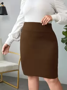 SHEIN Privé Plus High Waist Bodycon Skirt