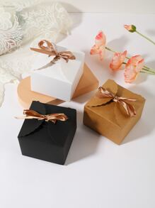 3 piezas/set Caja de envoltura de regalo papel regalo minimalista con diseño de lazo para fiesta - Multicolor - Ver 1
