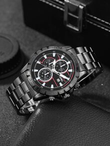 SOKI 男士圓形形狀手錶和手鐲 - 黑色 - 查看 2