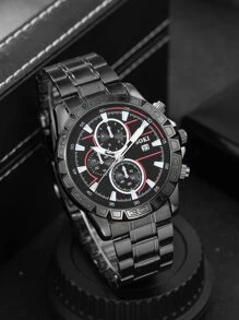 SOKI 男士圓形形狀手錶和手鐲 - 黑色 - 查看 3