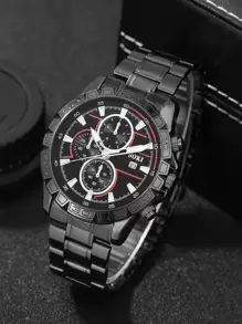 SOKI 男士圓形形狀手錶和手鐲 - 黑色 - 查看 4