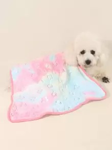 1pc Sequin Star Decor Pet Blanket - Multicolor - View 1