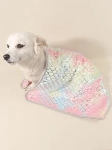 1pc Fish Scale Design Pet Blanket