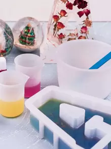 3 个硅胶分配杯和 1 个搅拌棒 - 白色 - 查看 2