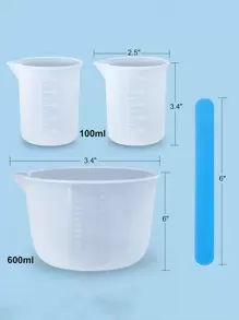 3 个硅胶分配杯和 1 个搅拌棒 - 白色 - 查看 3