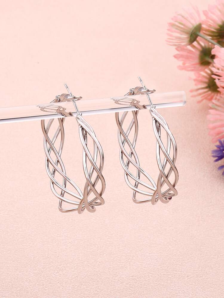 Hollow Out Hoop Earrings