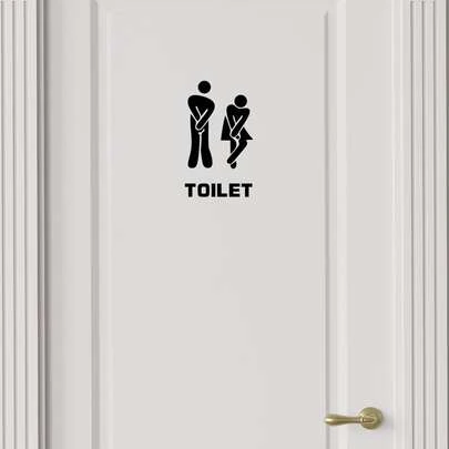 1pc PVC Wall Sticker, Funny Waterproof Removable Toilet Seat Entrance Sign Decal Bathroom Door Decor,Toilet Sticker,Stickers,Wall Decor, Vinyl Decal For Home Decorations,Spring Decoration Items Refresh Your Home,Rama Decoration Stickers,Wall Decor,Stickers,Wall Stickers,Room Decor,Home Decor,Wallpapers,Door Stickers