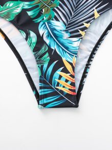 SHEIN Swim Summer Beach Tropical Print Cut Out Bikini Set - Multicolor - View 6