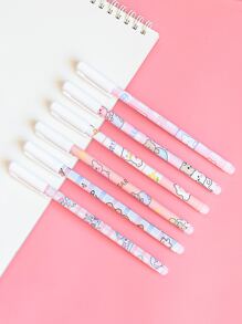 MOKA 6pcs Cartoon Graphic Gel Pen - Coral Pink - View 1