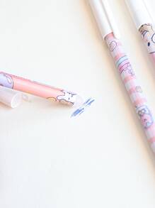 MOKA 6pcs Cartoon Graphic Gel Pen - Coral Pink - View 2