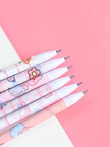 MOKA 6pcs Cartoon Graphic Gel Pen - Coral Pink - View 5