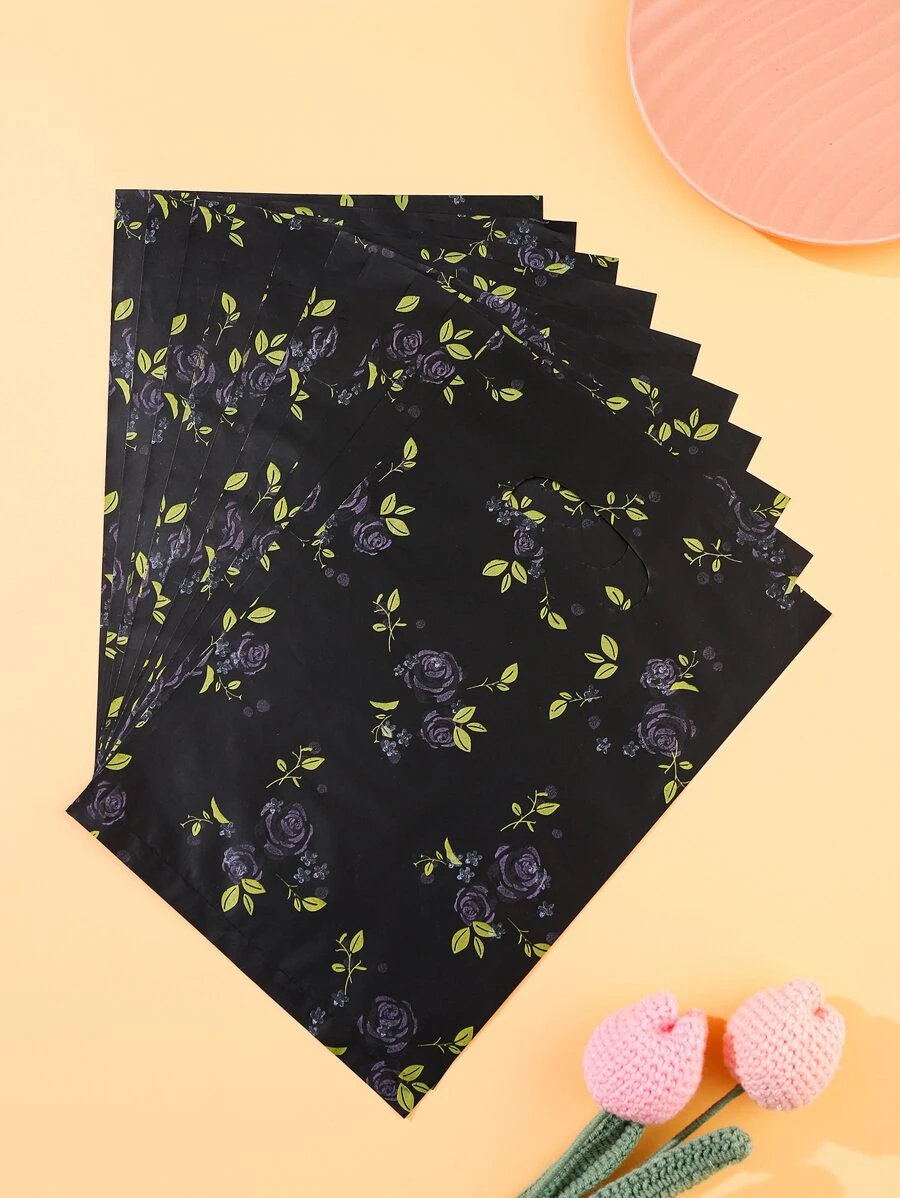 10入組碎花圖案禮品袋 - 彩色 - 查看 1