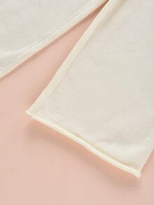 Baby Solid Jumper & Wide Leg Knit Trousers - Beige - View 8