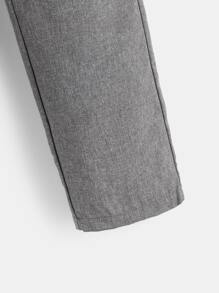 SHEIN Boys Button Front High Waist Trousers - Grey - View 4