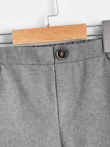 SHEIN Boys Button Front High Waist Trousers - Grey - View 3