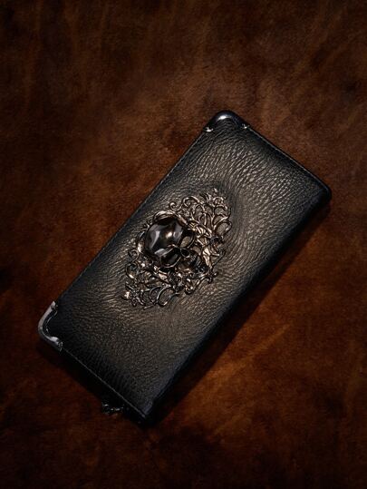 Goth Skull Decor Long Wallet Zipper