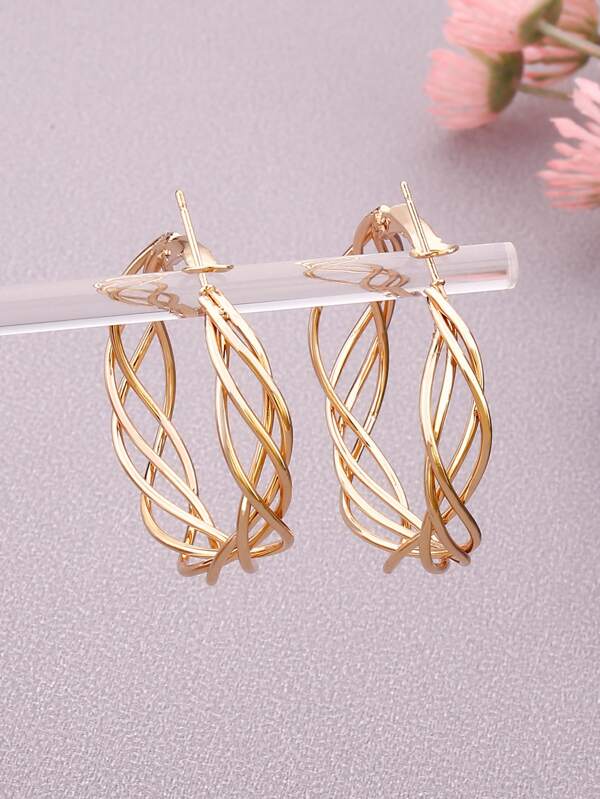 Hollow Out Hoop Earrings