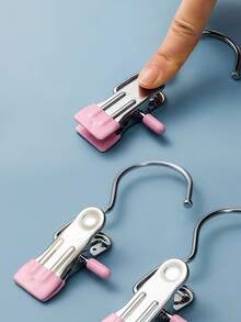 1pc Stainless Steel Non-slip Socks Clothespin - Pink - View 5