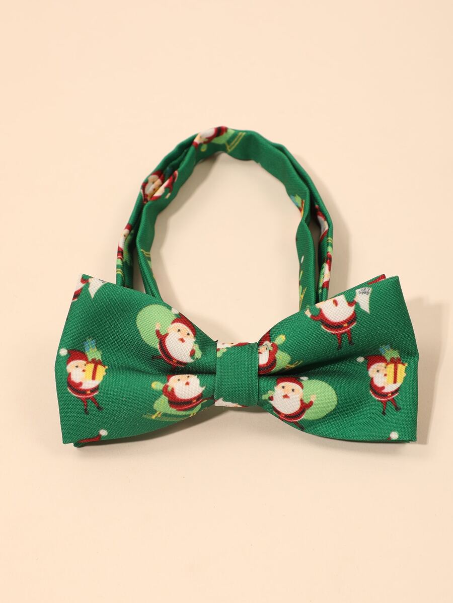 Men Christmas Santa Claus Pattern Bow Tie - Multicolor - View 1
