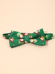 Men Christmas Santa Claus Pattern Bow Tie - Multicolor - View 4