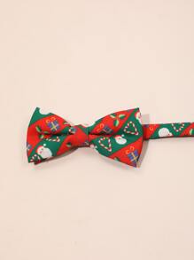 Men Christmas Santa Claus & Gift Box Pattern Bow Tie - Multicolor - View 3