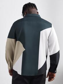 Manfinity Men Plus Cut And Sew Shirt - Multicolor - View 2