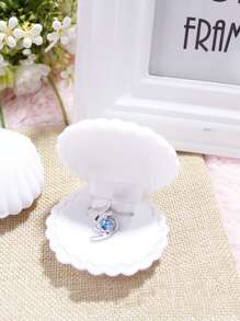 1 pieza Caja de almacenamiento de joya con diseño de concha - Blanco - Ver 2