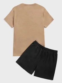 Manfinity RebelGame 男士撲克牌圖案T恤和腰部抽繩短褲 - 彩色 - 查看 2