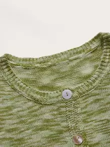 段染前紐扣開襟衫 - 綠色 - 查看 3