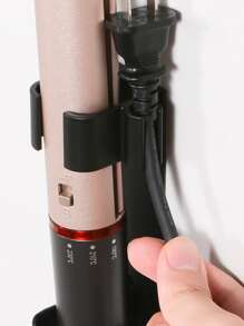 1pc Multifunctional Curling Iron Storage Rack, Wall Mounted Curling Iron Holder For Bathroom - Black - View 3