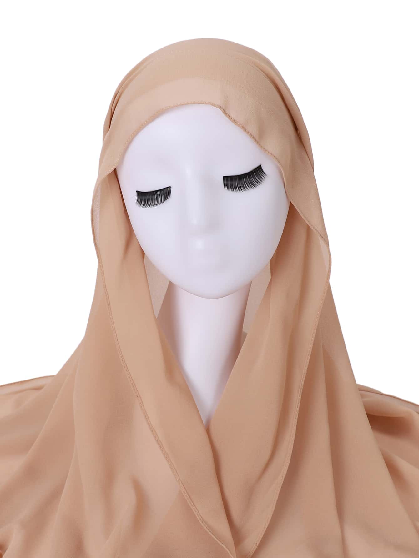Tie Back Hijab - Khaki - View 1