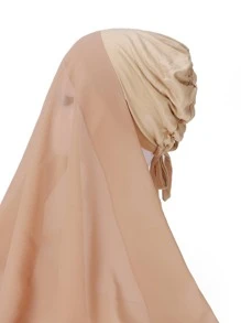 Tie Back Hijab - Khaki - View 2