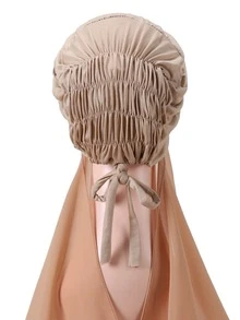 Tie Back Hijab - Khaki - View 3