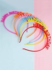 12pcs Letter Decor Random Color Party Headband
