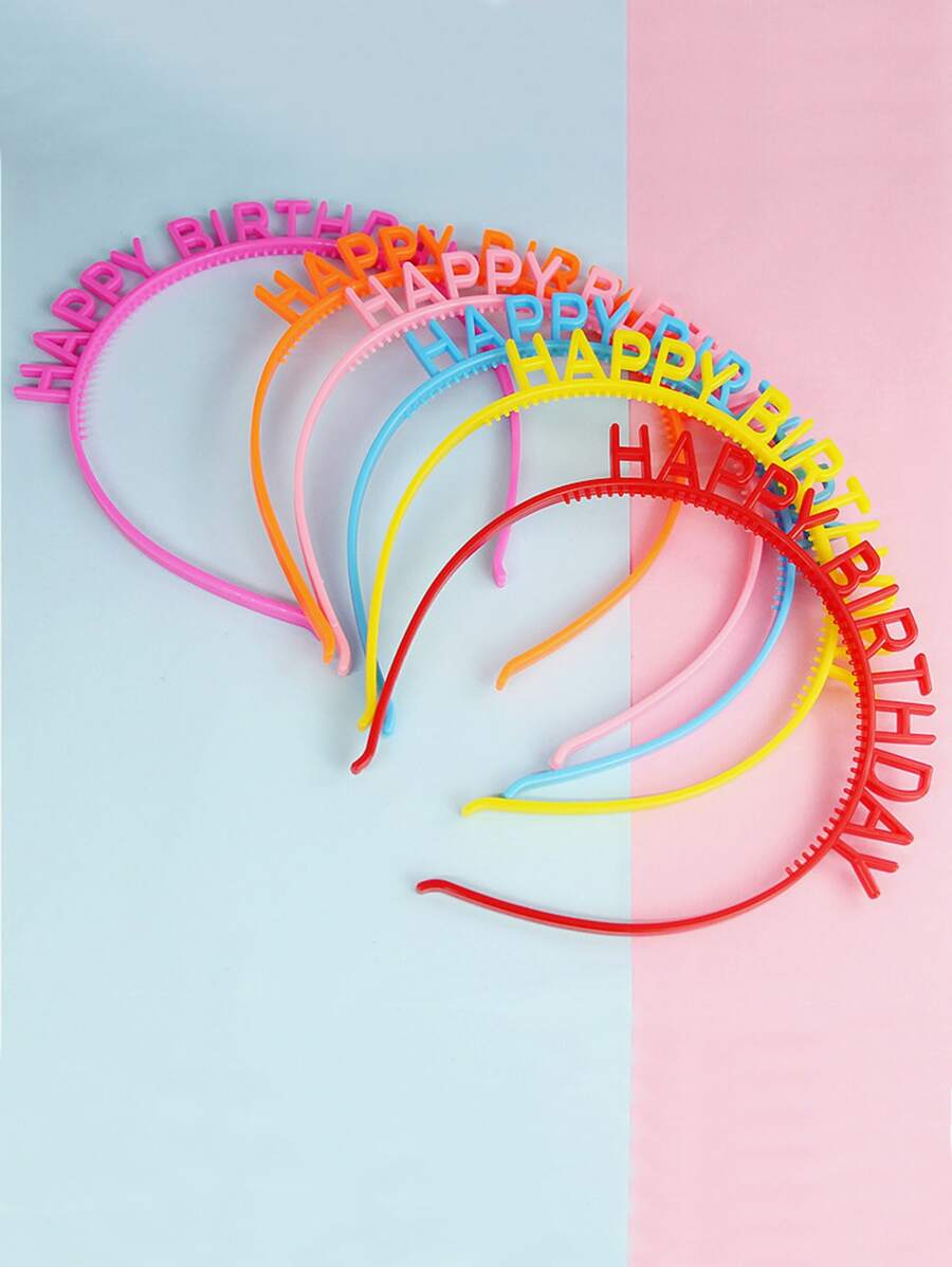 12pcs Letter Decor Random Color Party Headband