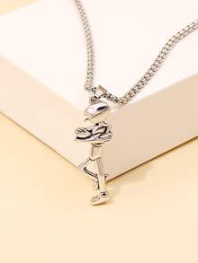 Figure Charm Necklace - Antique Silver - View 1