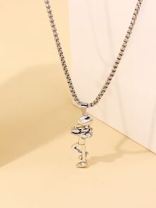 Figure Charm Necklace - Antique Silver - View 2