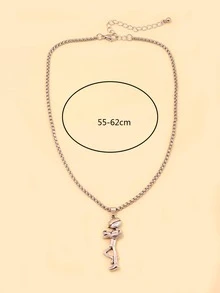 Figure Charm Necklace - Antique Silver - View 3