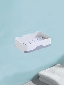 1pc Punch-free Soap Dish - White - View 5