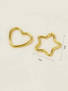 8 chiếc khuyên tai thiết kế hình trái tim & ngôi sao - Nhiều màu - Xem 3