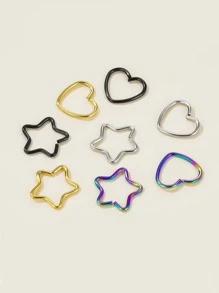 8 chiếc khuyên tai thiết kế hình trái tim & ngôi sao - Nhiều màu - Xem 5
