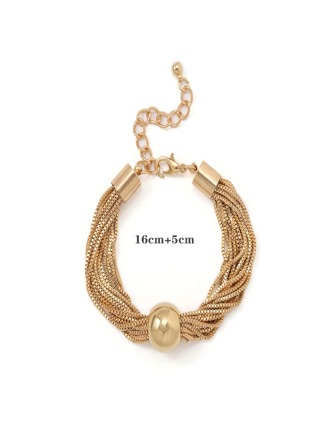 1 st nytt överdrivet punkarmband, flerskiktskedja staplad sfärberlock personligt armband, tofskedja armbandsaccessoarer för kvinnor, lämplig för gatustil, fest, vardagskläder